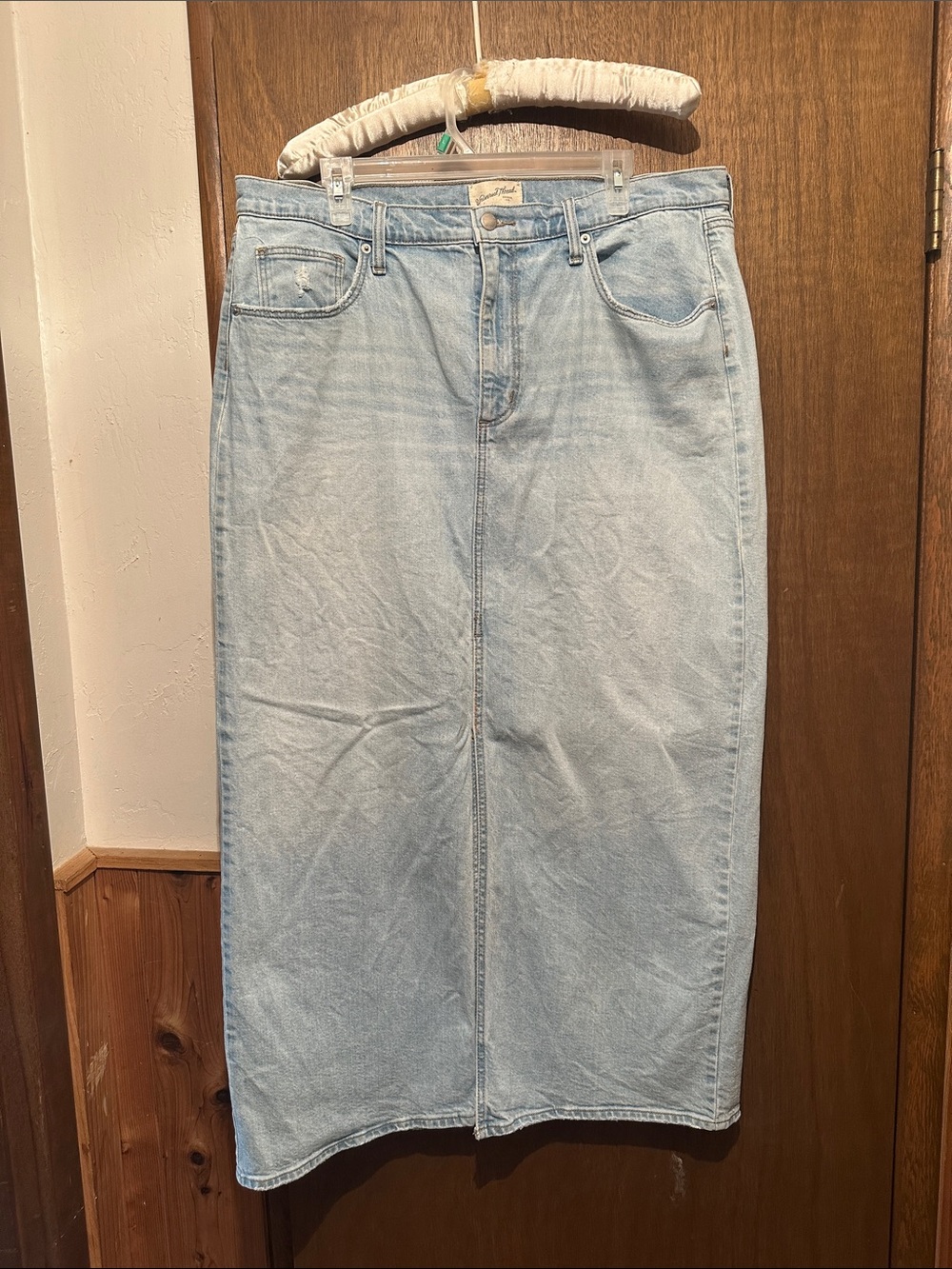 Light Wash Denim Maxi Skirt - Women's Jeans